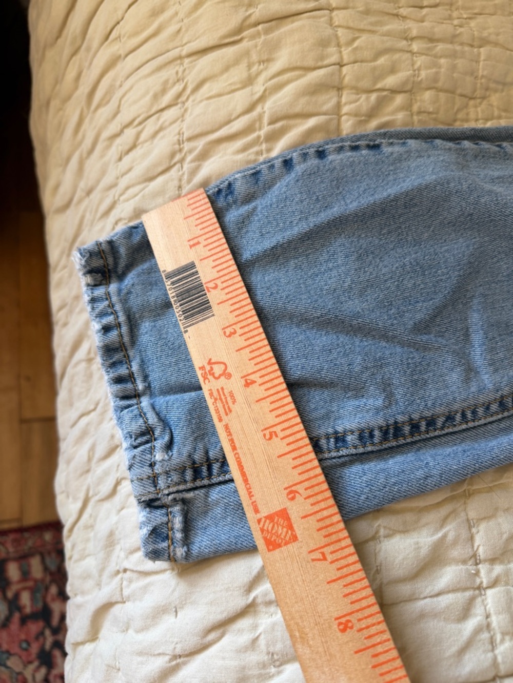 Levi's Light Blue Distressed Straight-Leg Jeans - Picture 7 of 12